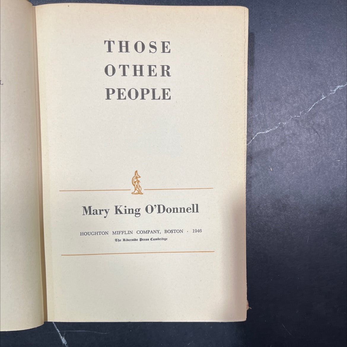 those other people book, by mary king o'donnell, 1946 Hardcover image 2