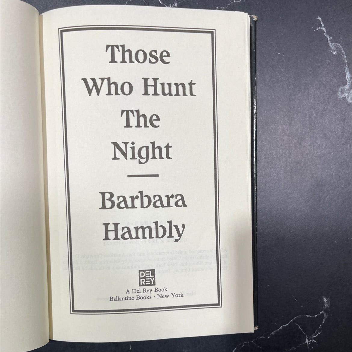 those who hunt the night book, by Barbara Hambly, 1988 Hardcover image 2