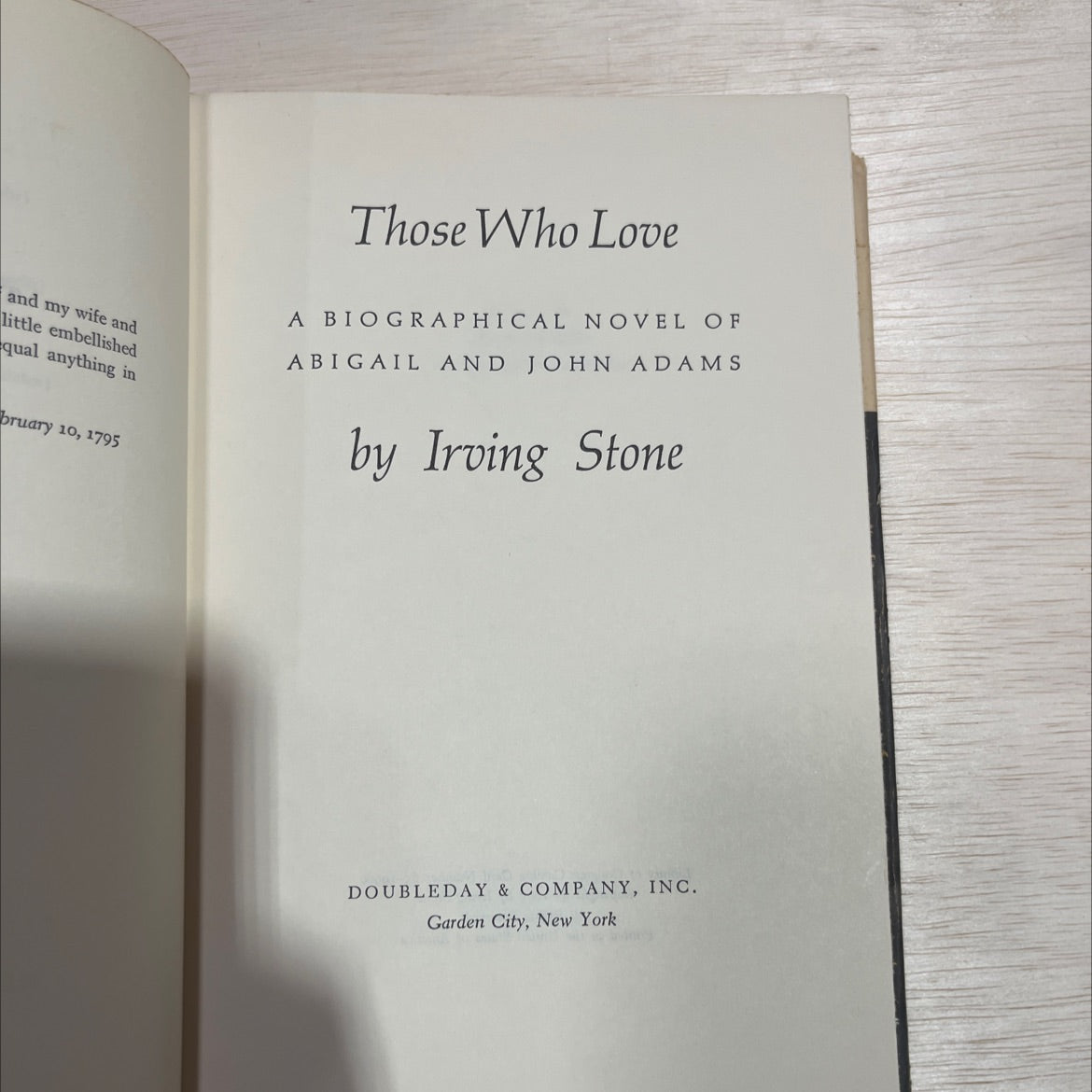 SIGNED those who love book, by irving stone, 1965 Hardcover, First Edition image 2