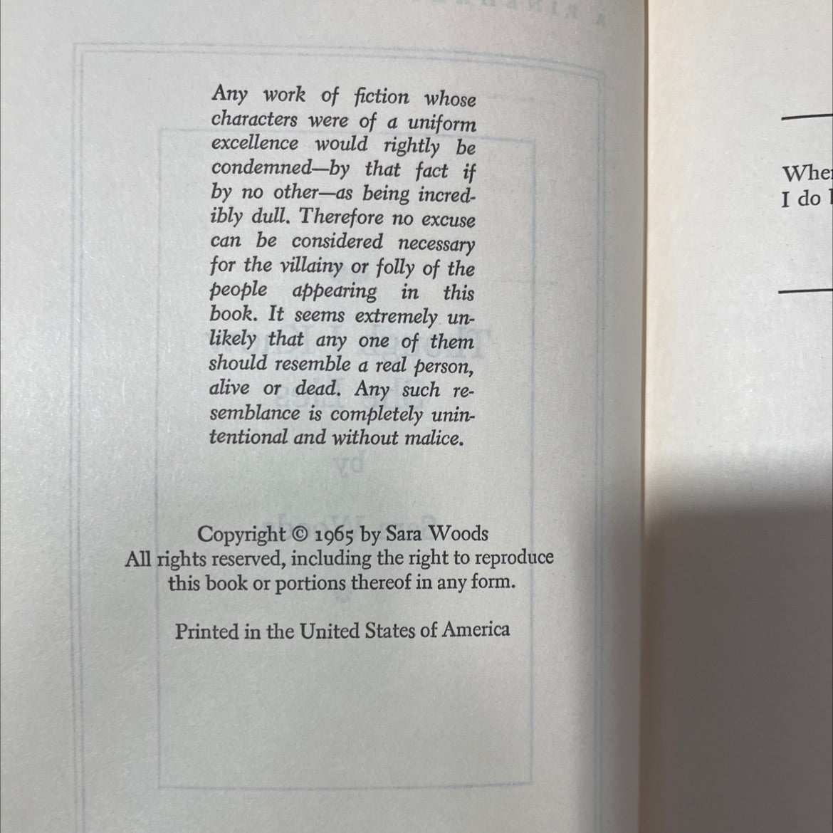though i know she lies book, by sara woods, 1965 Hardcover image 3