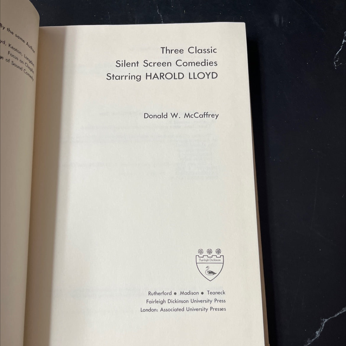 three classic silent screen comedies starring harold lloyd book, by donald w. mccaffrey, 1976 Hardcover image 2