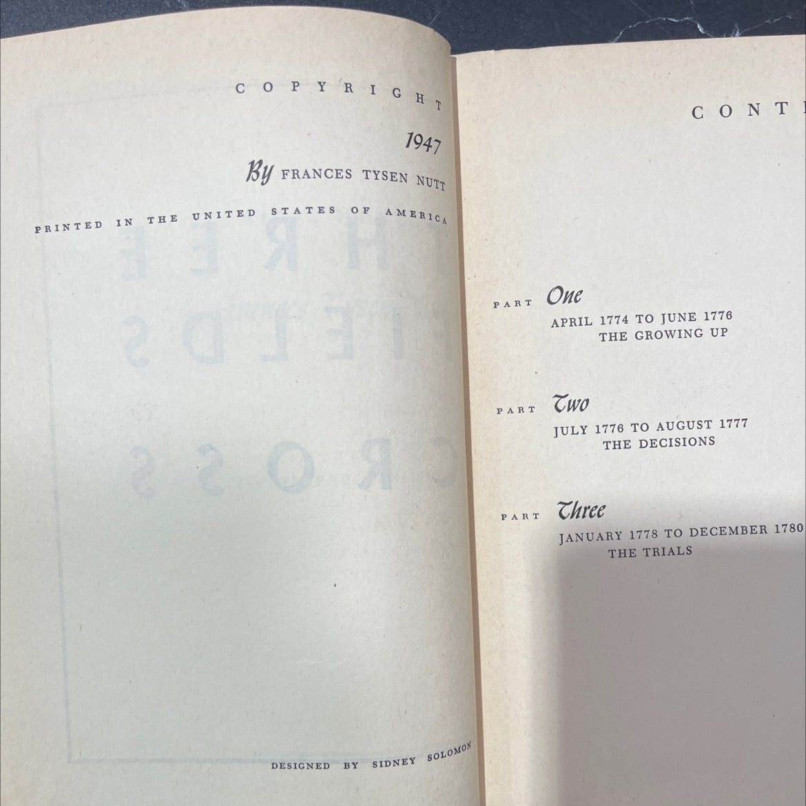 three fields book, by s tyson nutt, 1947 Hardcover image 3