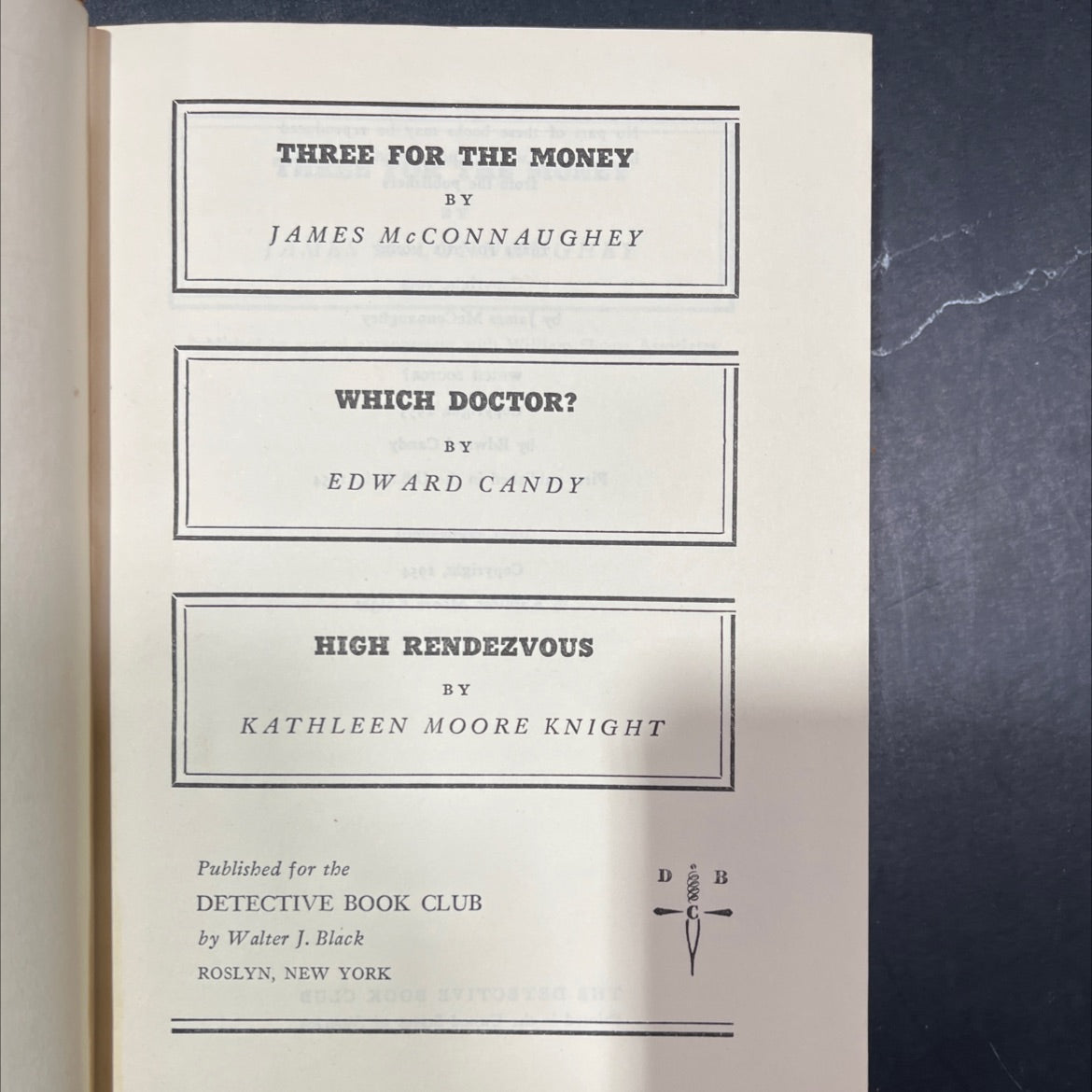three for the money book, by James McConnaughey, 1954 Hardcover image 2