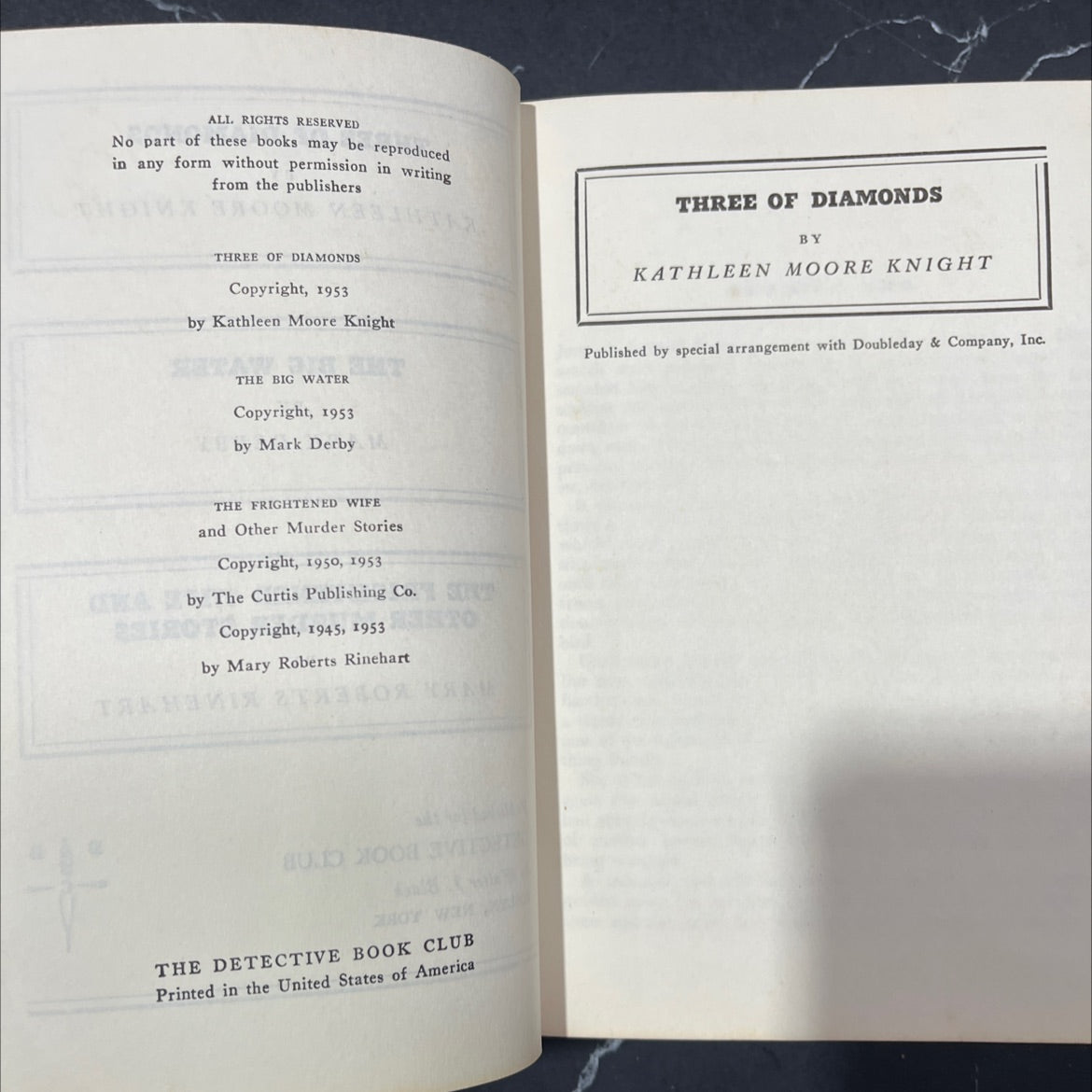 three of diamonds book, by kathleen moore knight, 1953 Hardcover image 3