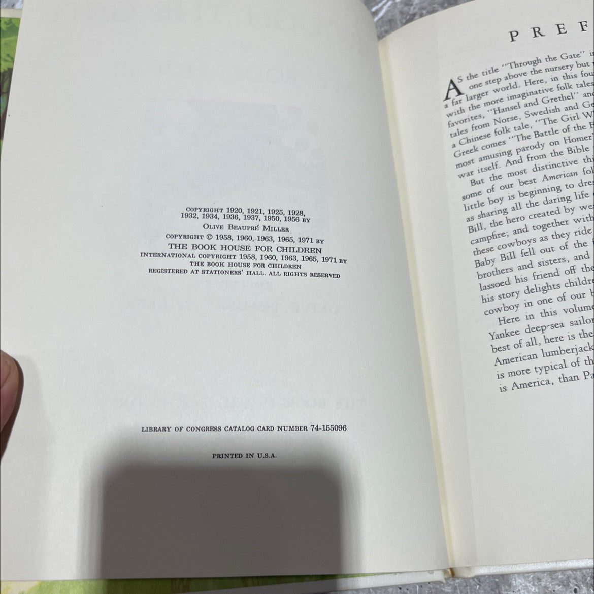 through the gate of my book house book, by olive beaupré miller, 1971 Hardcover image 3