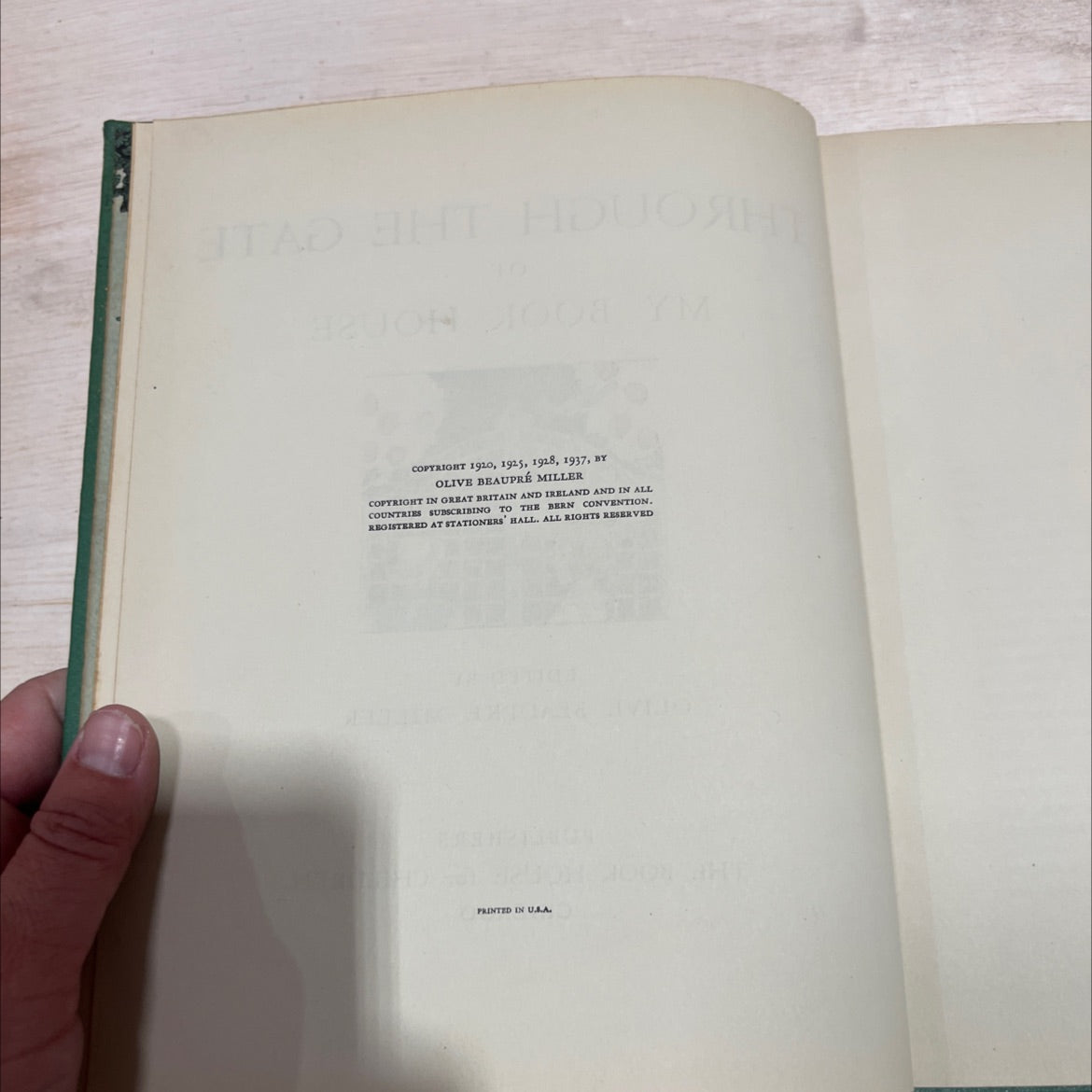 through the gate book, by olive beaupré miller, 1937 Hardcover image 3