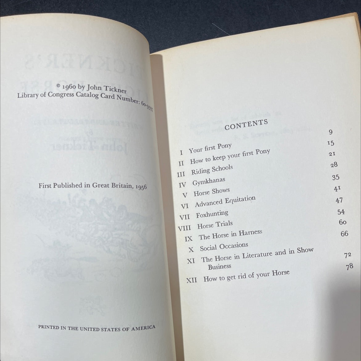 tickner's light horse book, by John Tickner, 1960 Hardcover image 3