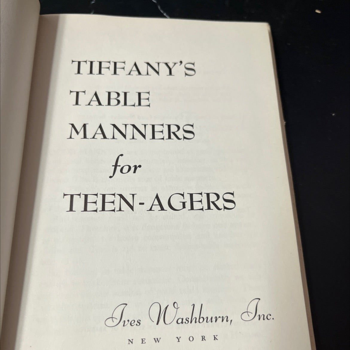 tiffany's table manners for teen-agers book, by w. hoving, 1961 Hardcover image 2