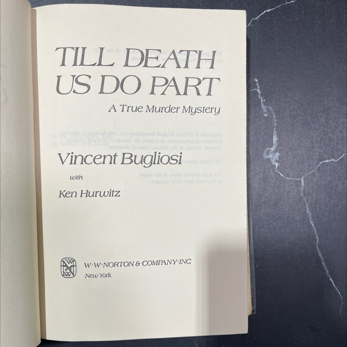 till death us do part book, by vincent bugliosi with ken hurwitz, 1978 Hardcover image 2
