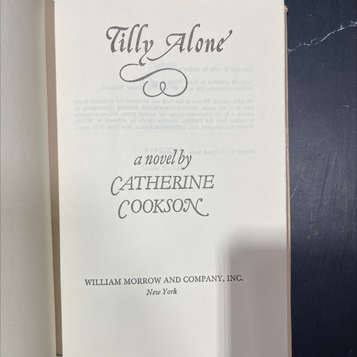 tilly alone book, by catherine cookson, 1982 Hardcover image 2