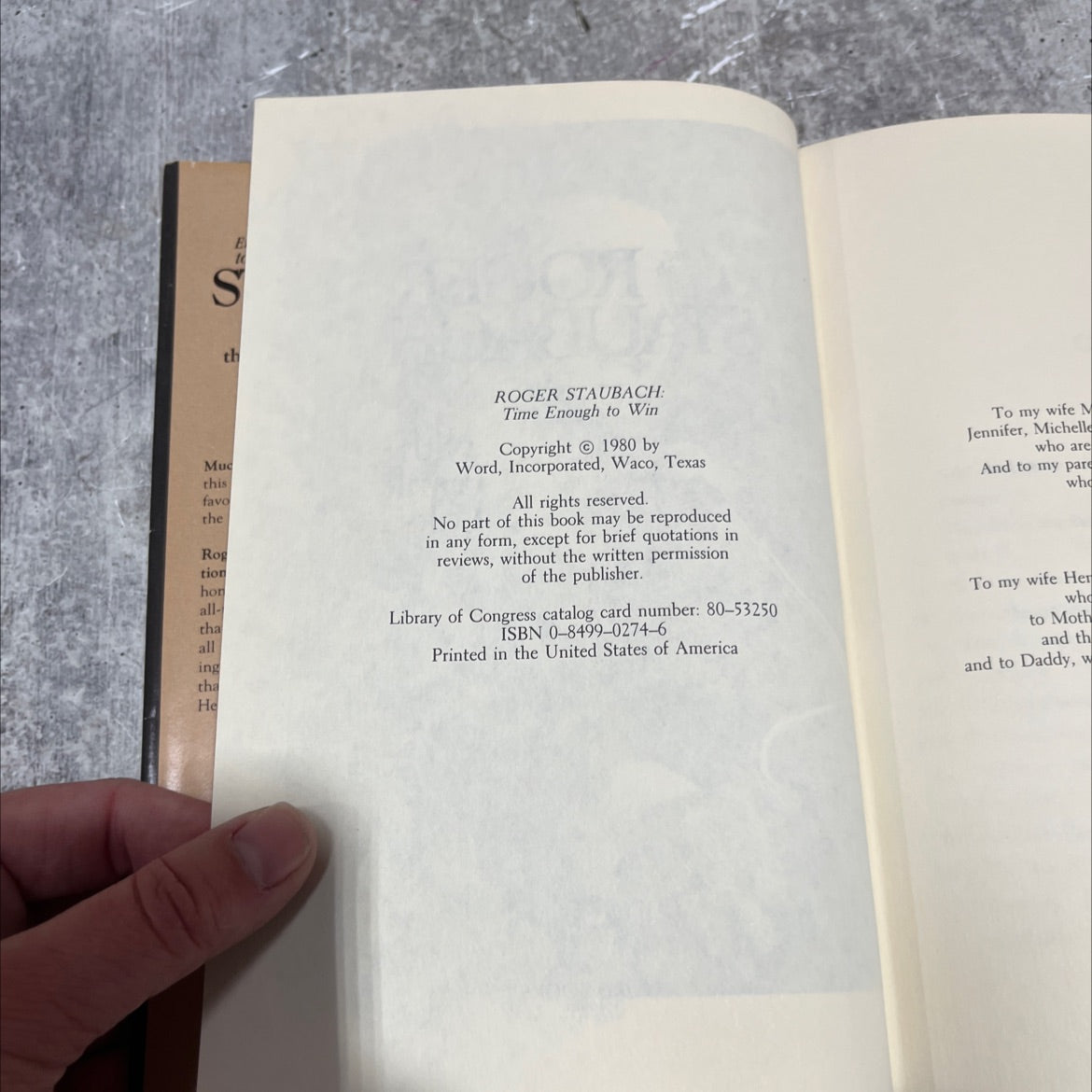 time enough to win book, by roger staubach, 1980 Hardcover image 3