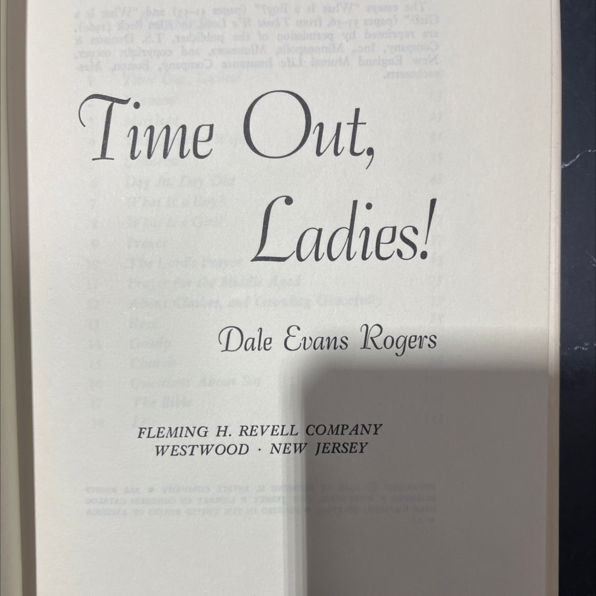 time out, ladies! book, by dale evans rogers, 1966 Hardcover image 2
