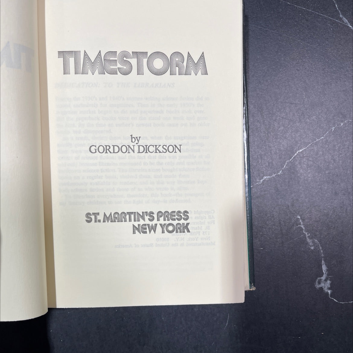 timestorm to the librarians book, by gordon dickson, 1977 Hardcover image 2