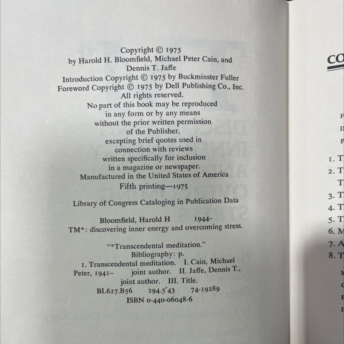 tm* discovering inner energy and overcoming stress book, by Harold H. Bloomfield, M.D., Michael Peter Cain, Dennis T. image 3