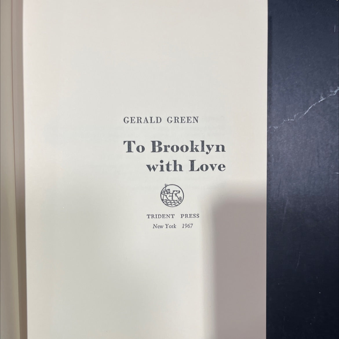 to brooklyn with love book, by gerald green, 1967 Hardcover image 2