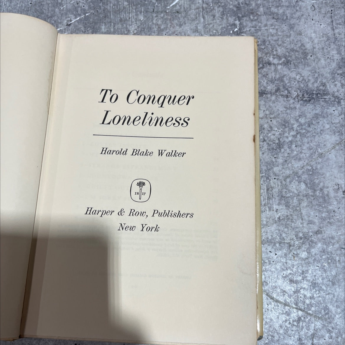 to conquer loneliness book, by harold blake walker, 1966 Hardcover image 2