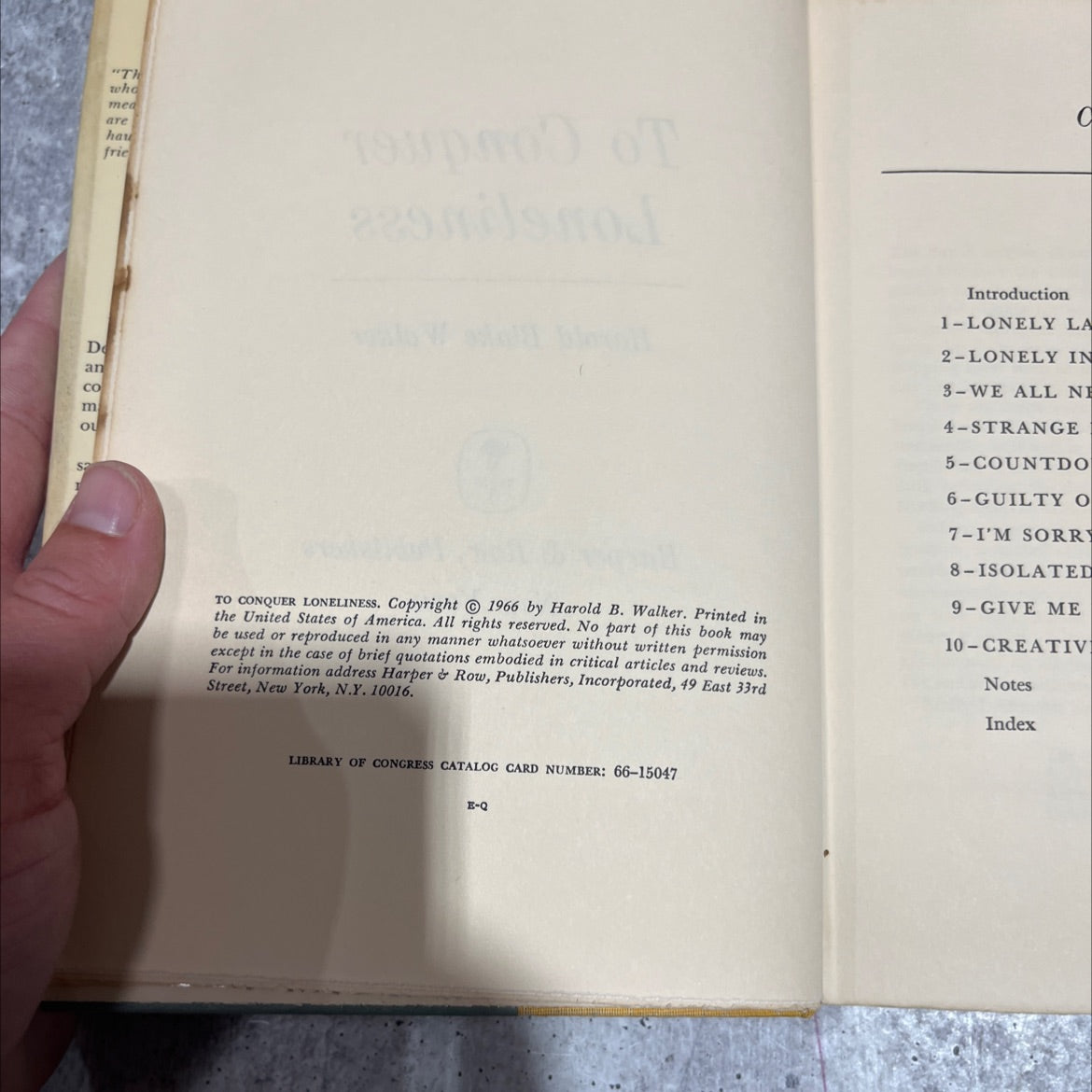 to conquer loneliness book, by harold blake walker, 1966 Hardcover image 3