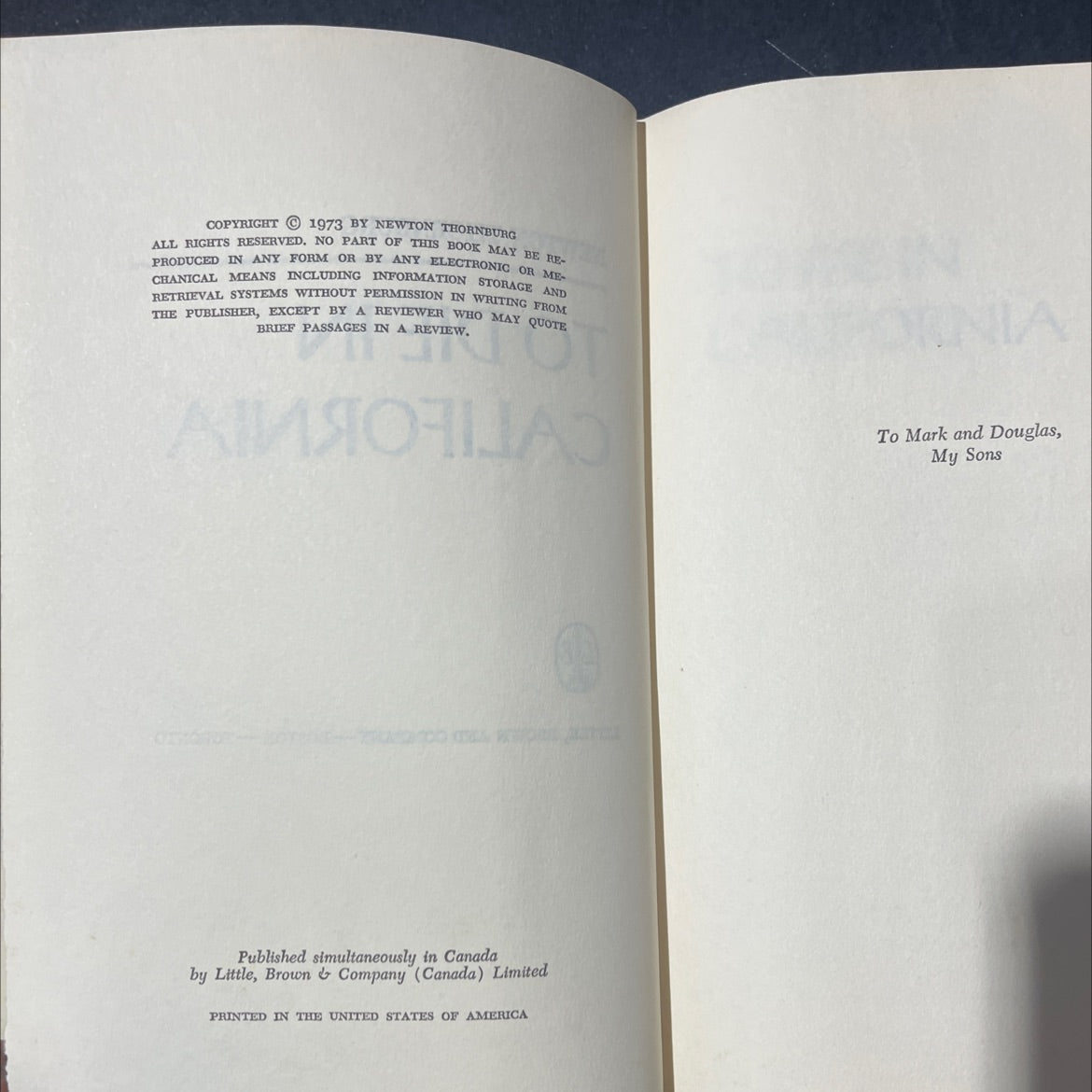 to die in california book, by newton thornburg, 1973 Hardcover image 3