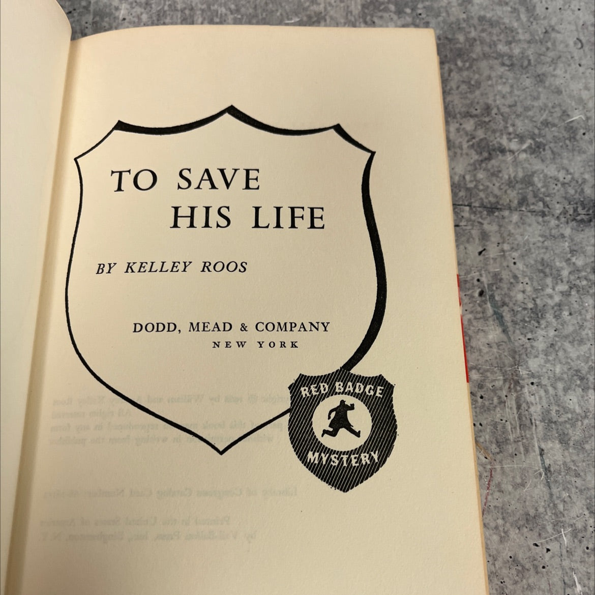 to save his life book, by kelley roos, 1968 Hardcover image 2