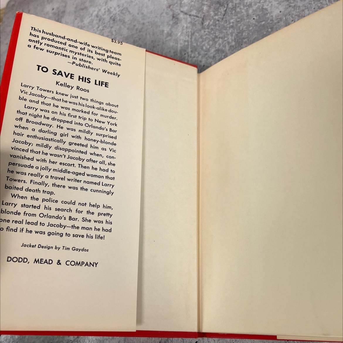 to save his life book, by kelley roos, 1968 Hardcover image 4