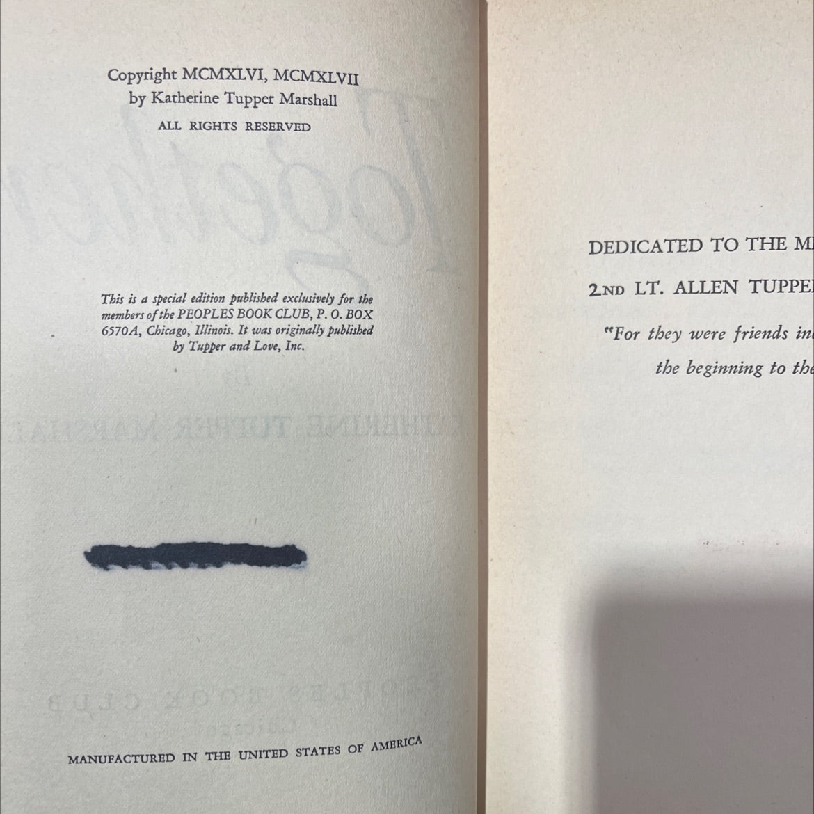 together book, by katherine tupper marshall, 1947 Hardcover image 3