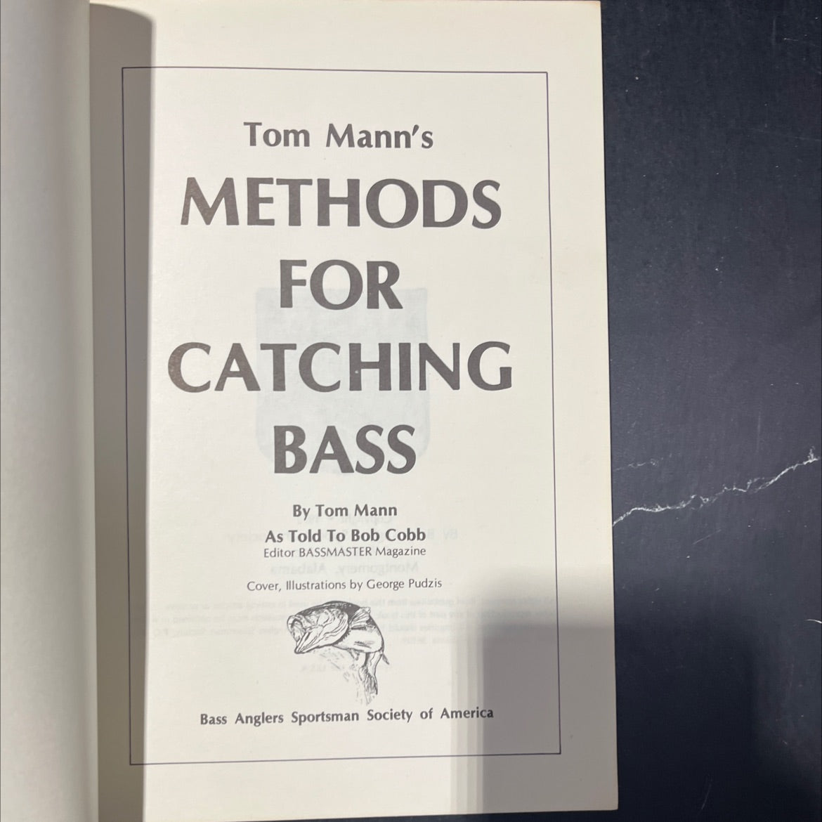 tom mann's methods for catching bass book, by Tom Mann, 1972 Paperback image 2