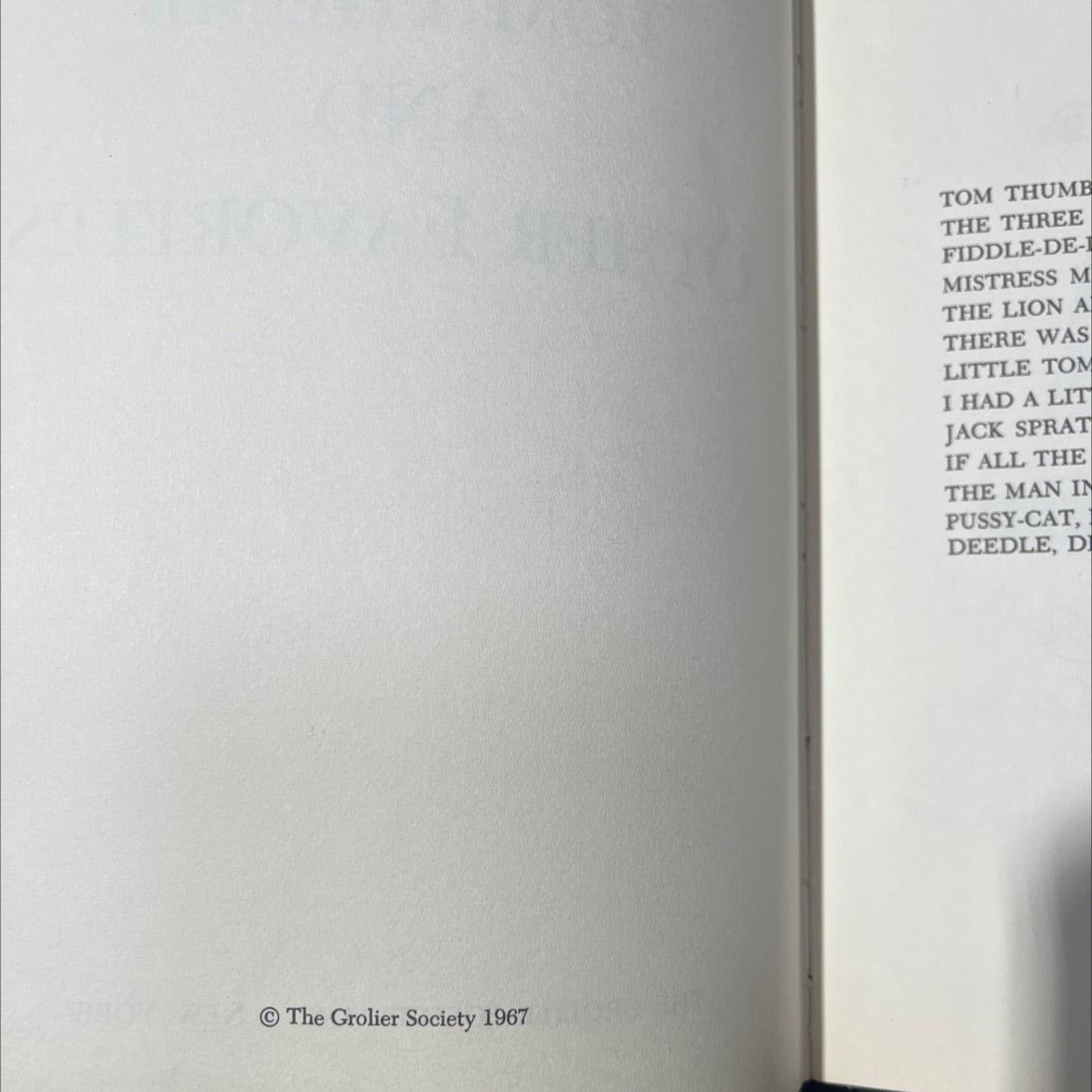 tom thumb and other favorites book, by unknown, 1967 Hardcover image 3