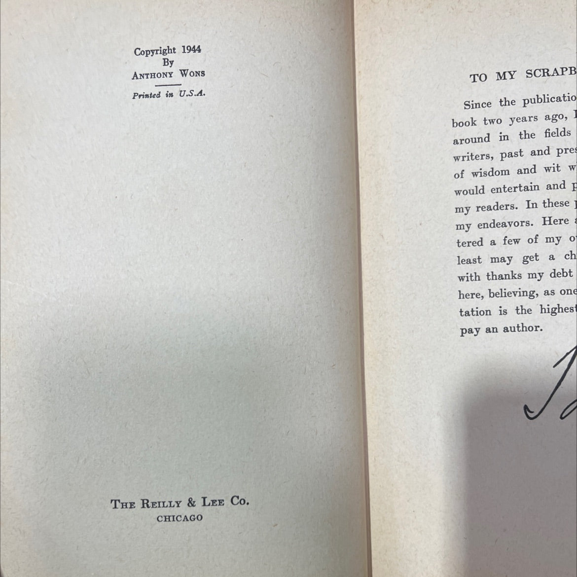 tony's scrap book 1944-45 edition book, by anthony wons, 1944 Hardcover image 3