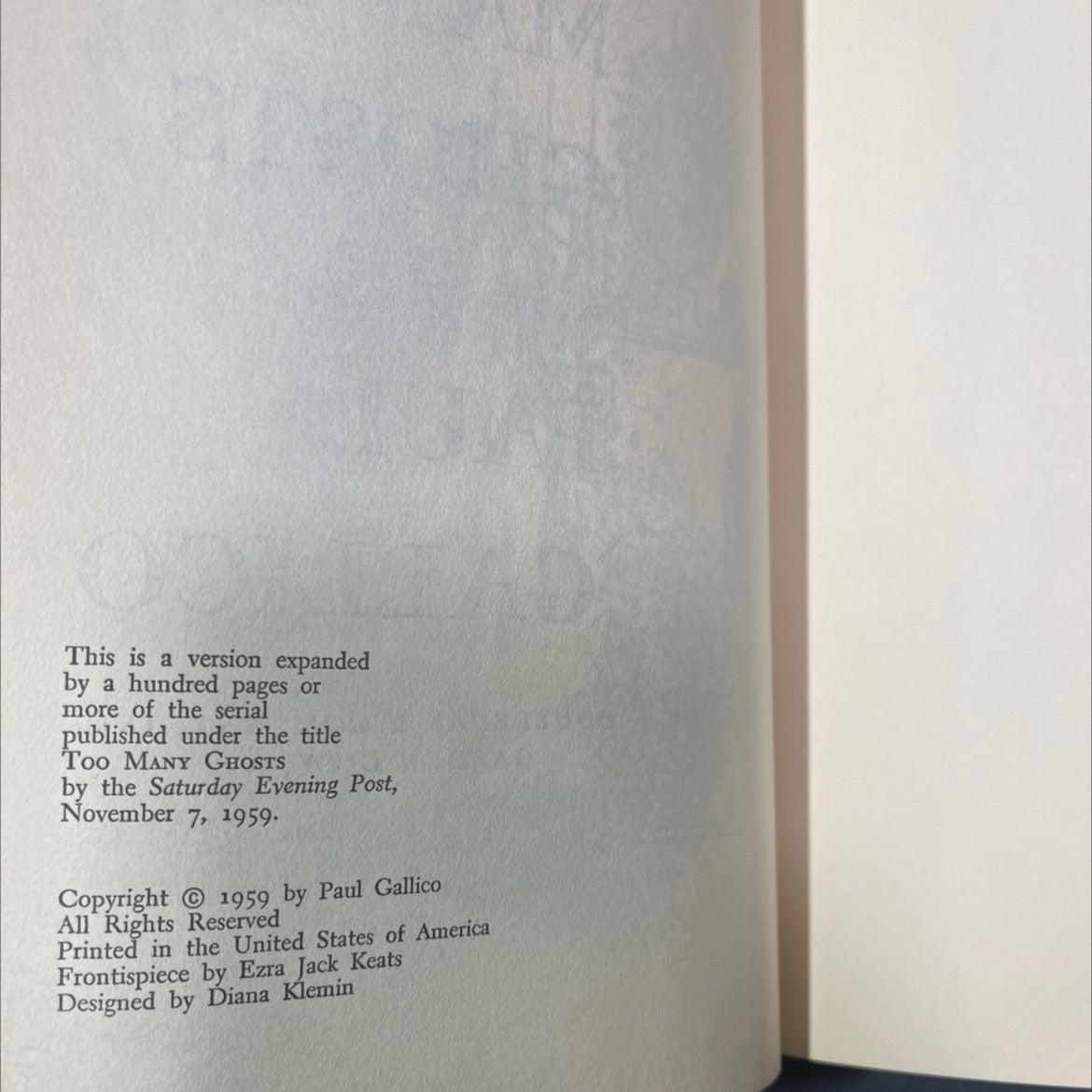 too old many ghosts book, by paul gallico, 201 Hardcover image 3