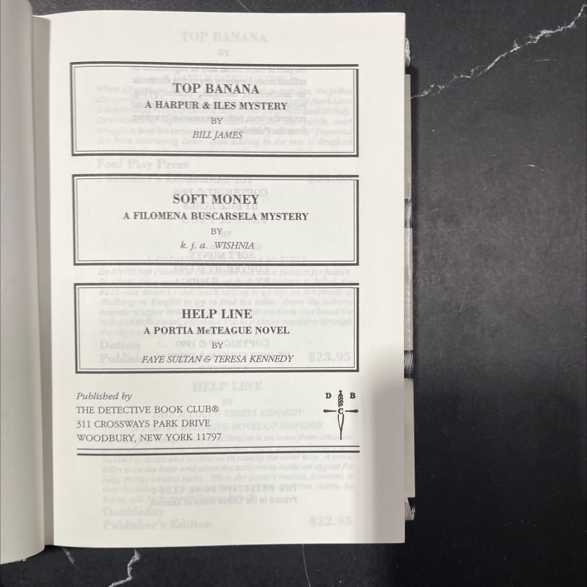 top banana book, by bill james, 1996 Hardcover image 2