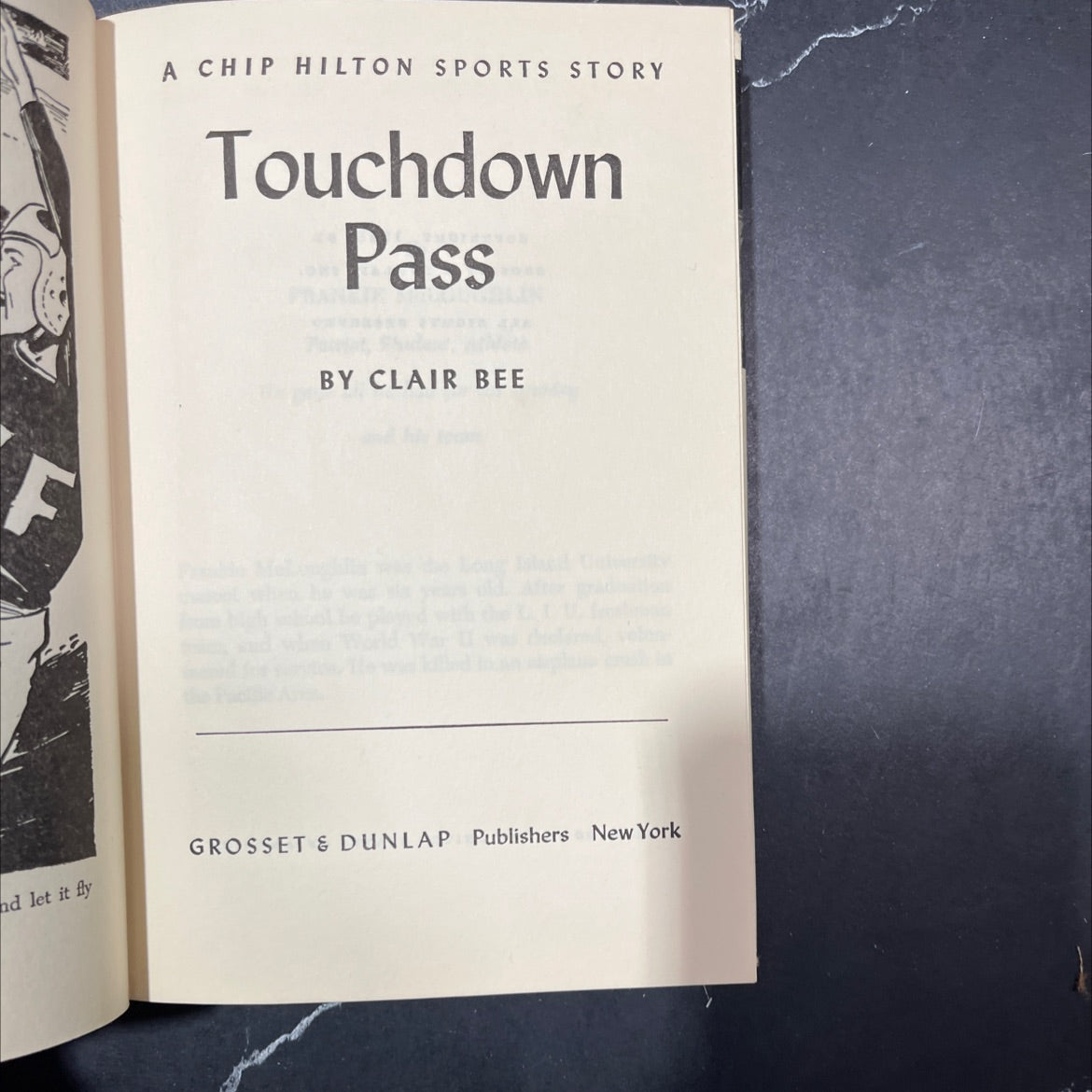 touchdown pass book, by clair bee, 1948 Hardcover image 2