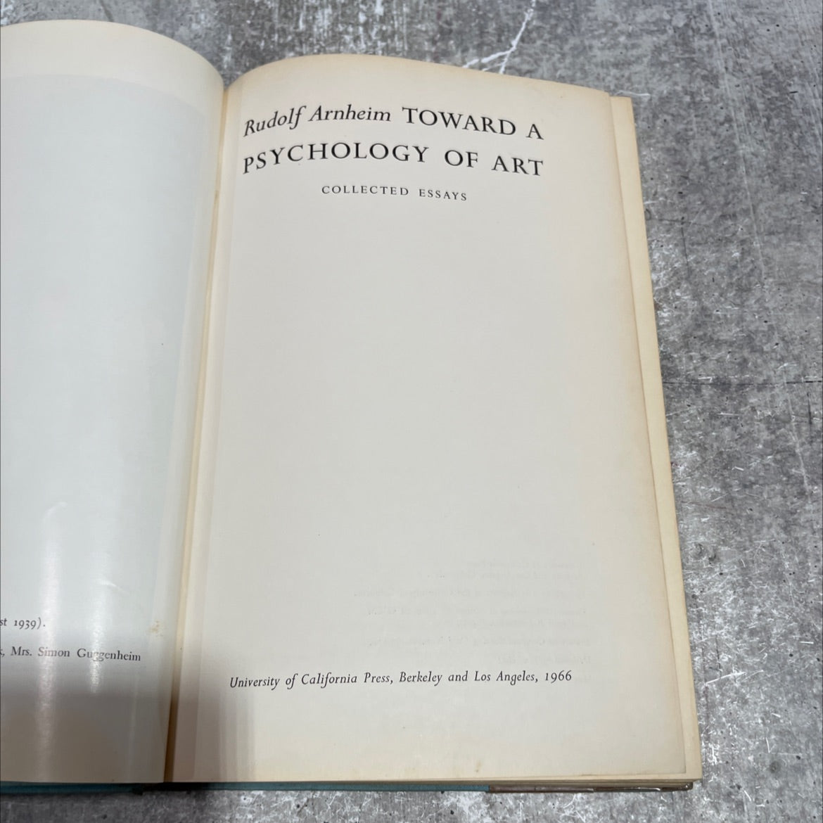 toward a psychology of art collected essays book, by Rudolf Arnheim, 1966 Hardcover image 2