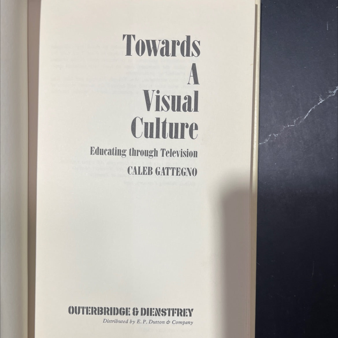 towards a visual culture educating through television book, by caleb gattegno, 1970 Hardcover image 2