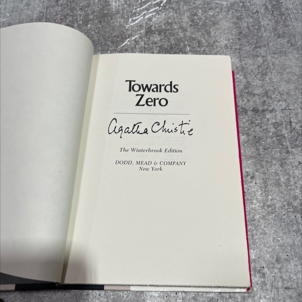 towards zero book, by agatha christie, 1972 Hardcover image 2