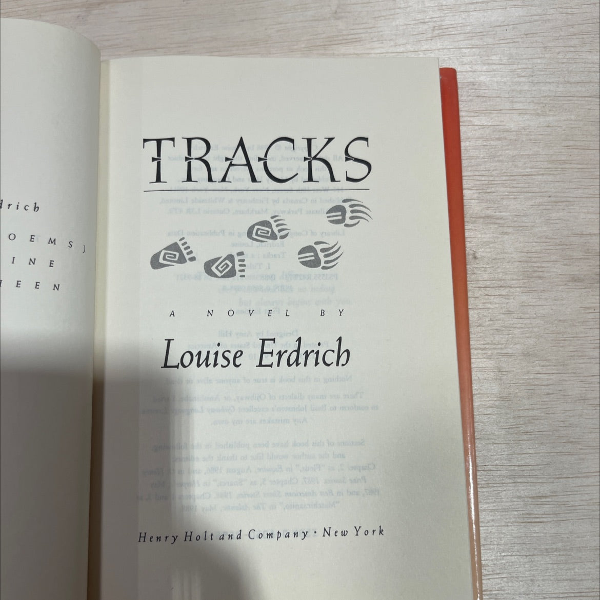tracks book, by Louise Erdrich, 1988 Hardcover image 2