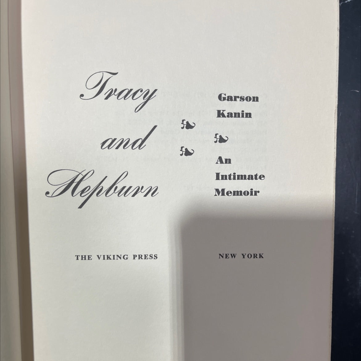tracy and hepburn book, by garson kanin, 1971 Hardcover image 2