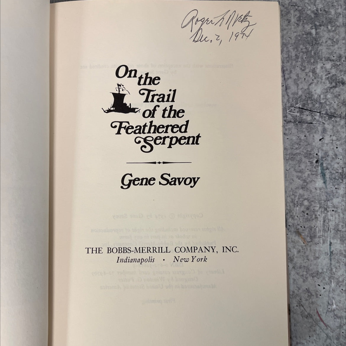 trail of the feathered serpent book, by gene savoy, 1974 Hardcover, First Edition, Vintage image 2
