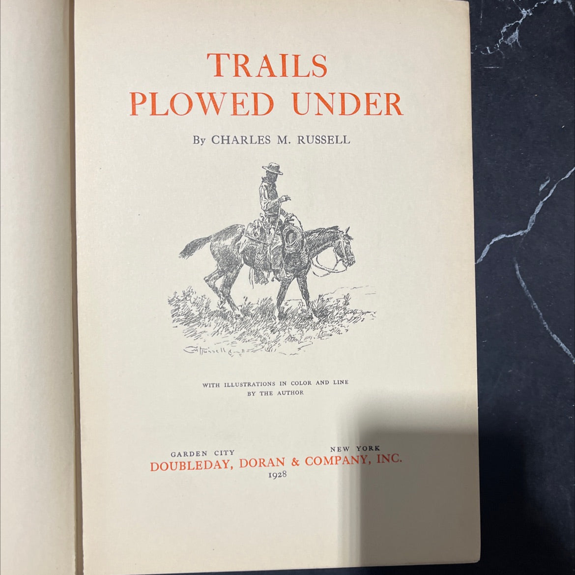 trails plowed under book, by charles m. russell, 1928 Hardcover image 2