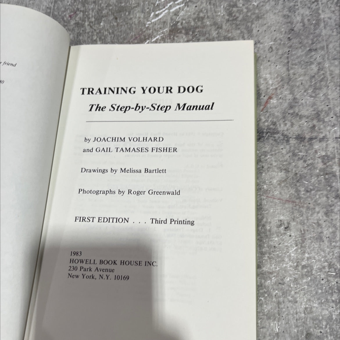 training your dog the step-by-step manual book, by joachim volhard, gail tamases fisher, 1983 Hardcover image 2