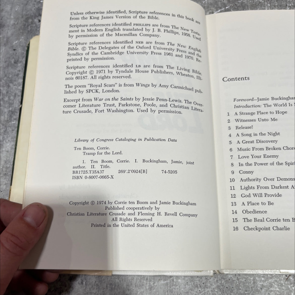 tramp for the lord book, by corrie ten boom, 1974 Hardcover image 3