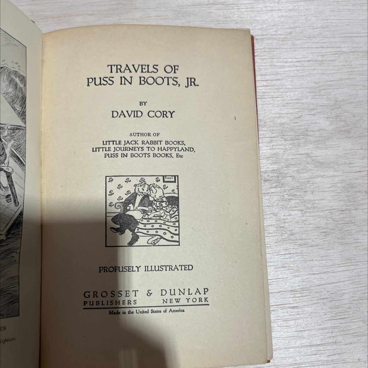 travels of puss in boots, jr. book, by david cory, 1918 Hardcover image 2