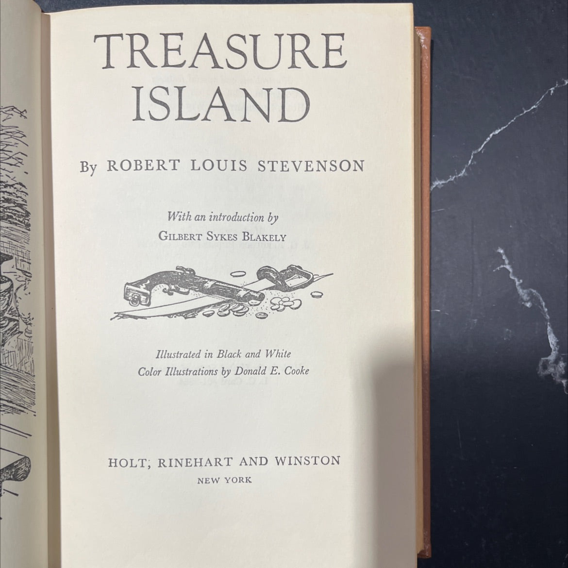 treasure island book, by robert louis stevenson, 1961 Hardcover image 2