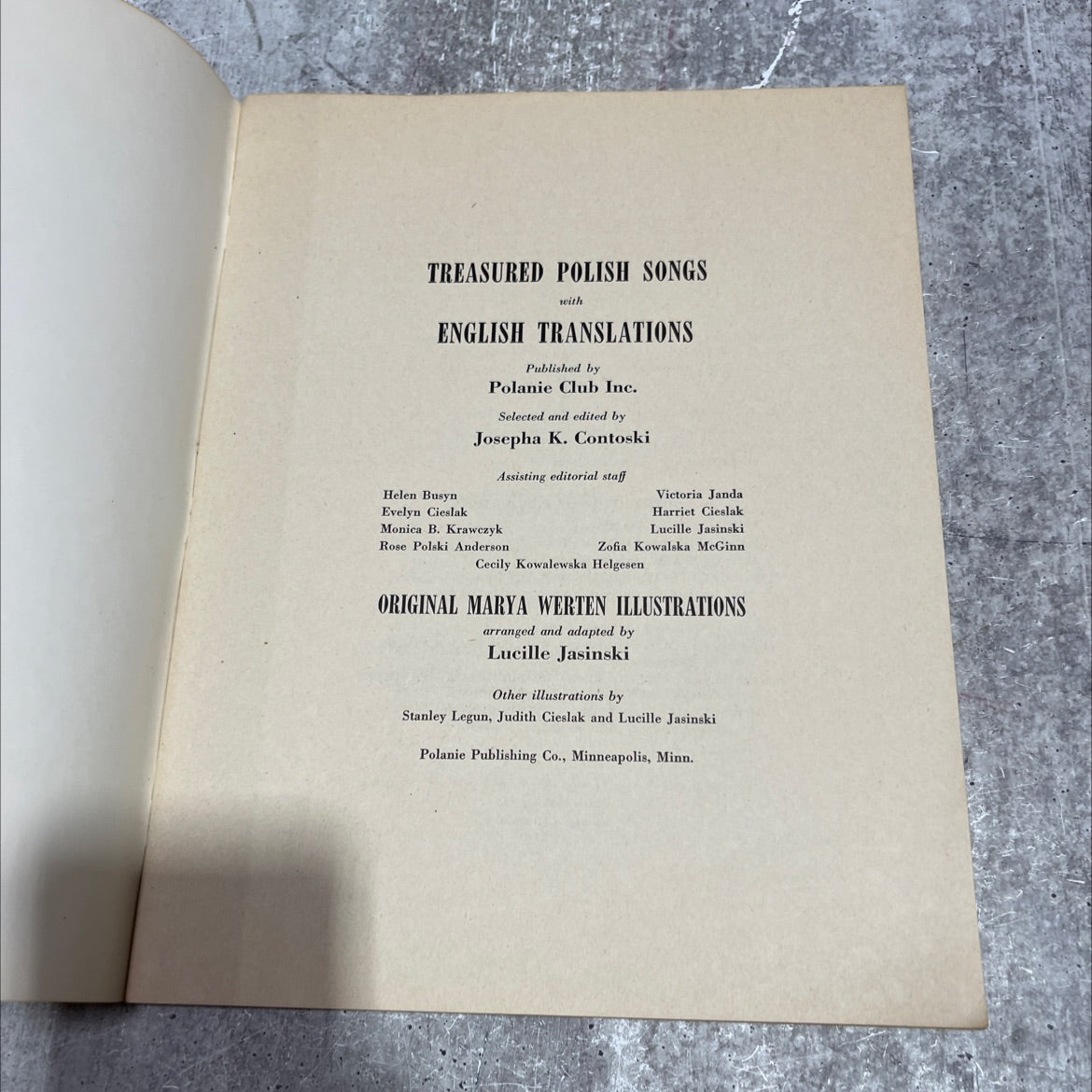 treasured polish songs with english translations book, by Josepha K. Contoski, 1953 Paperback image 2