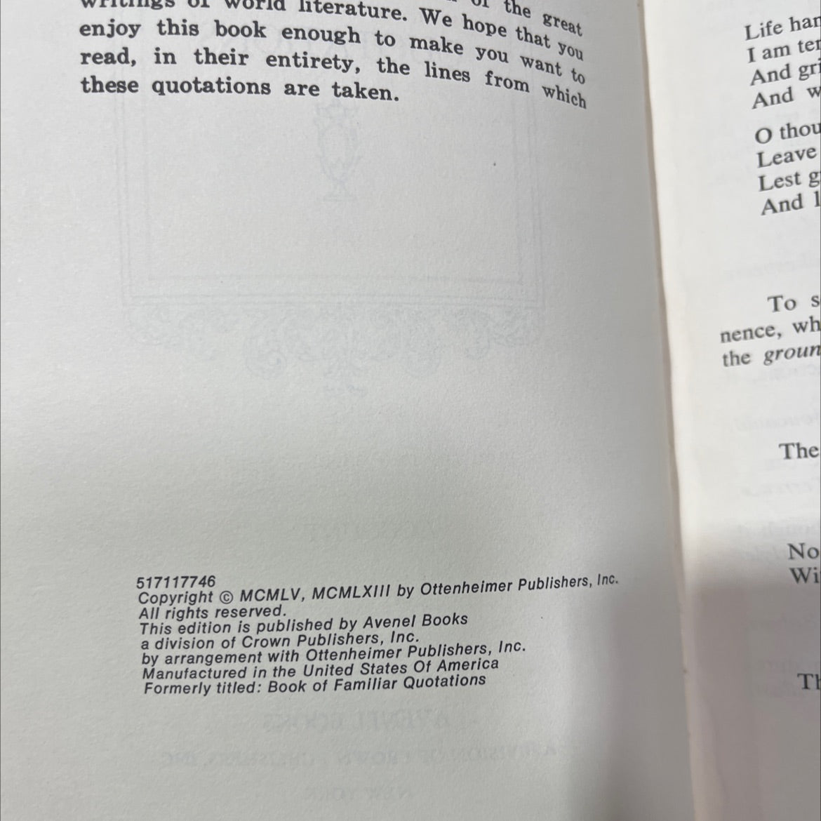 treasury of familiar quotations book, by unknown, 1970 Hardcover image 3