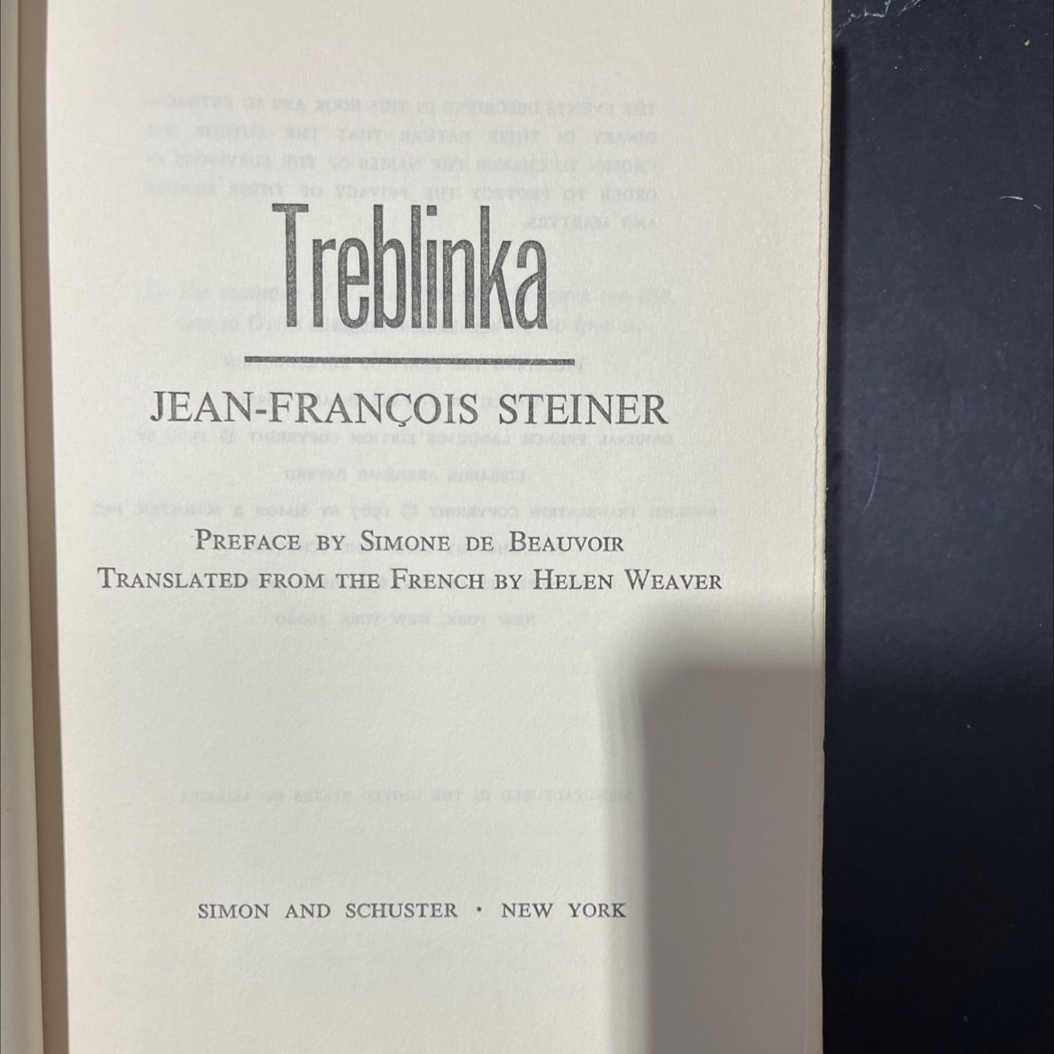 treblinka book, by jean-françois steiner, 1967 Hardcover image 2
