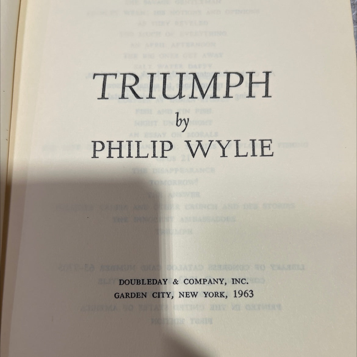 triumph book, by philip wylie, 1963 Hardcover image 2