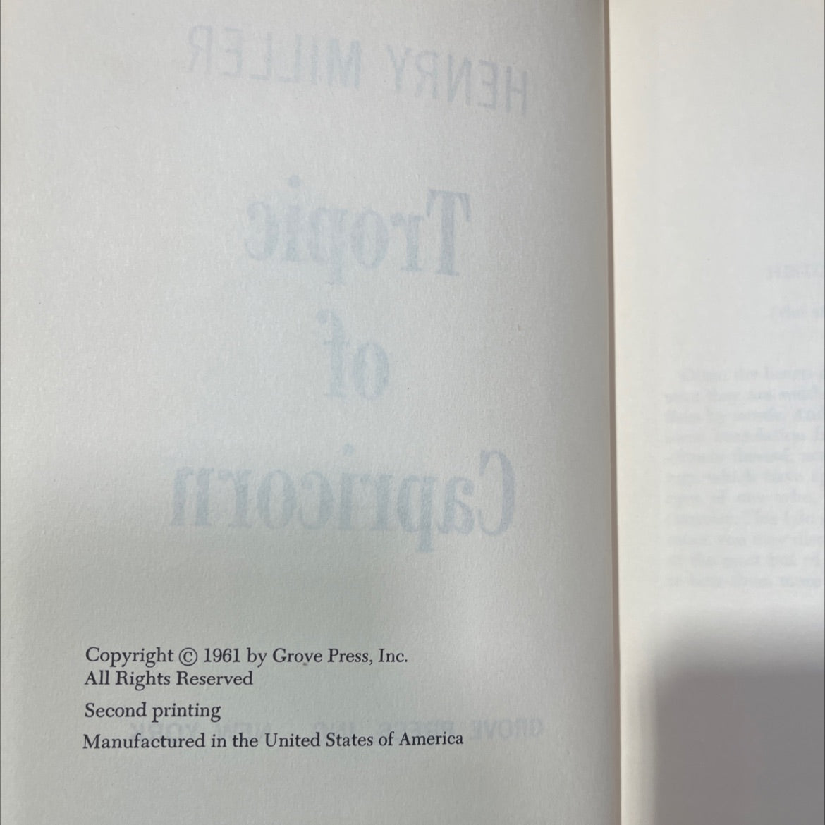 tropic of capricorn book, by henry miller, 1961 Hardcover image 3