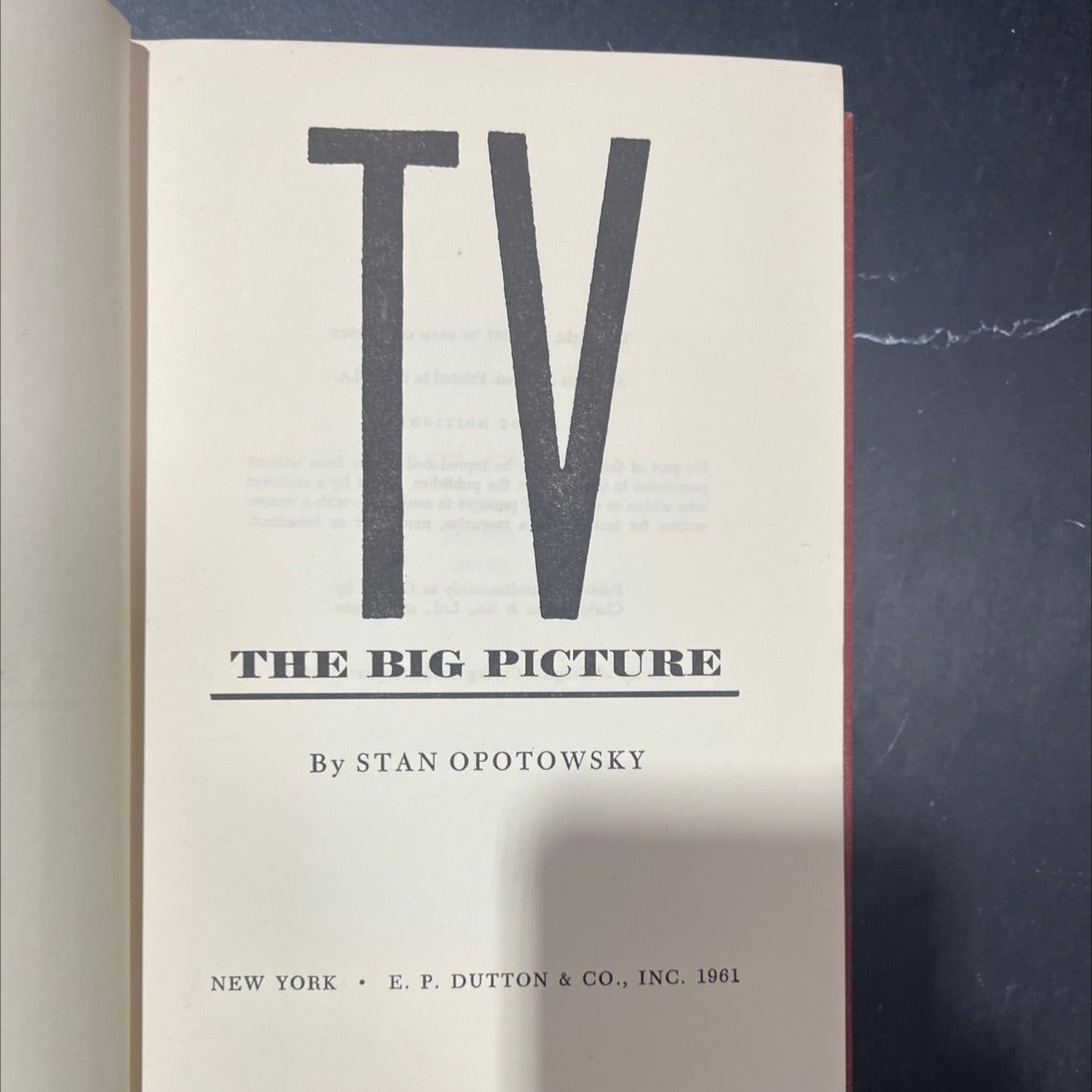 tv the big picture book, by stan opotowsky, 1961 Hardcover image 2