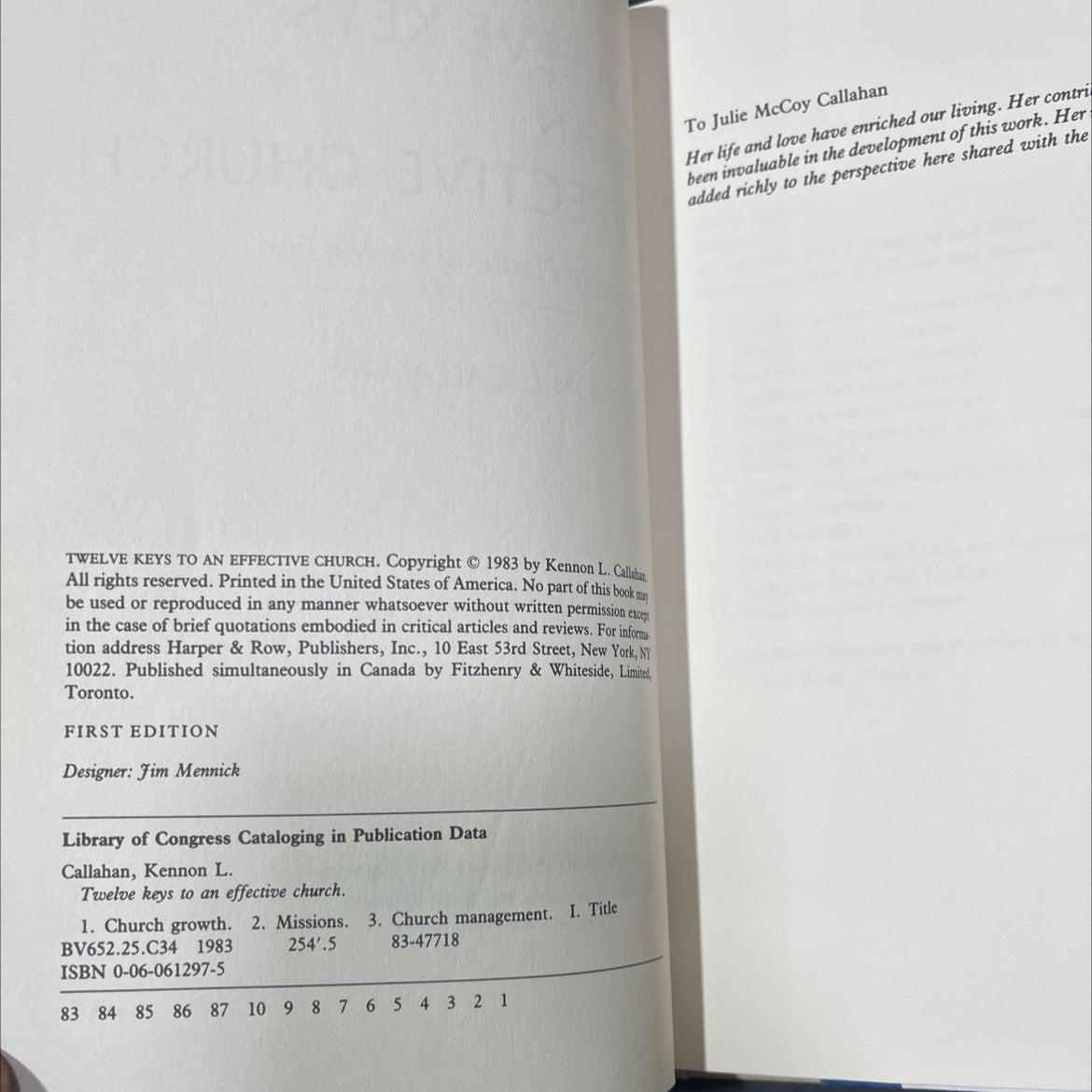 twelve keys to an effective church book, by kennon l. callahan, 1983 Hardcover image 3