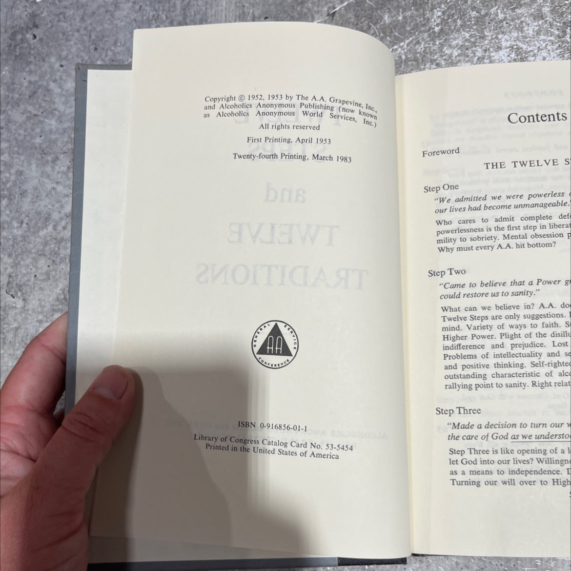 twelve steps and twelve traditions book, by Alcoholics Anonymous World Services, Inc., 1983 Hardcover image 3